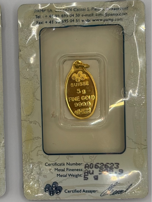 PAMP 5g Ka'Bah Mecca Gold Minted Pendant In Assay