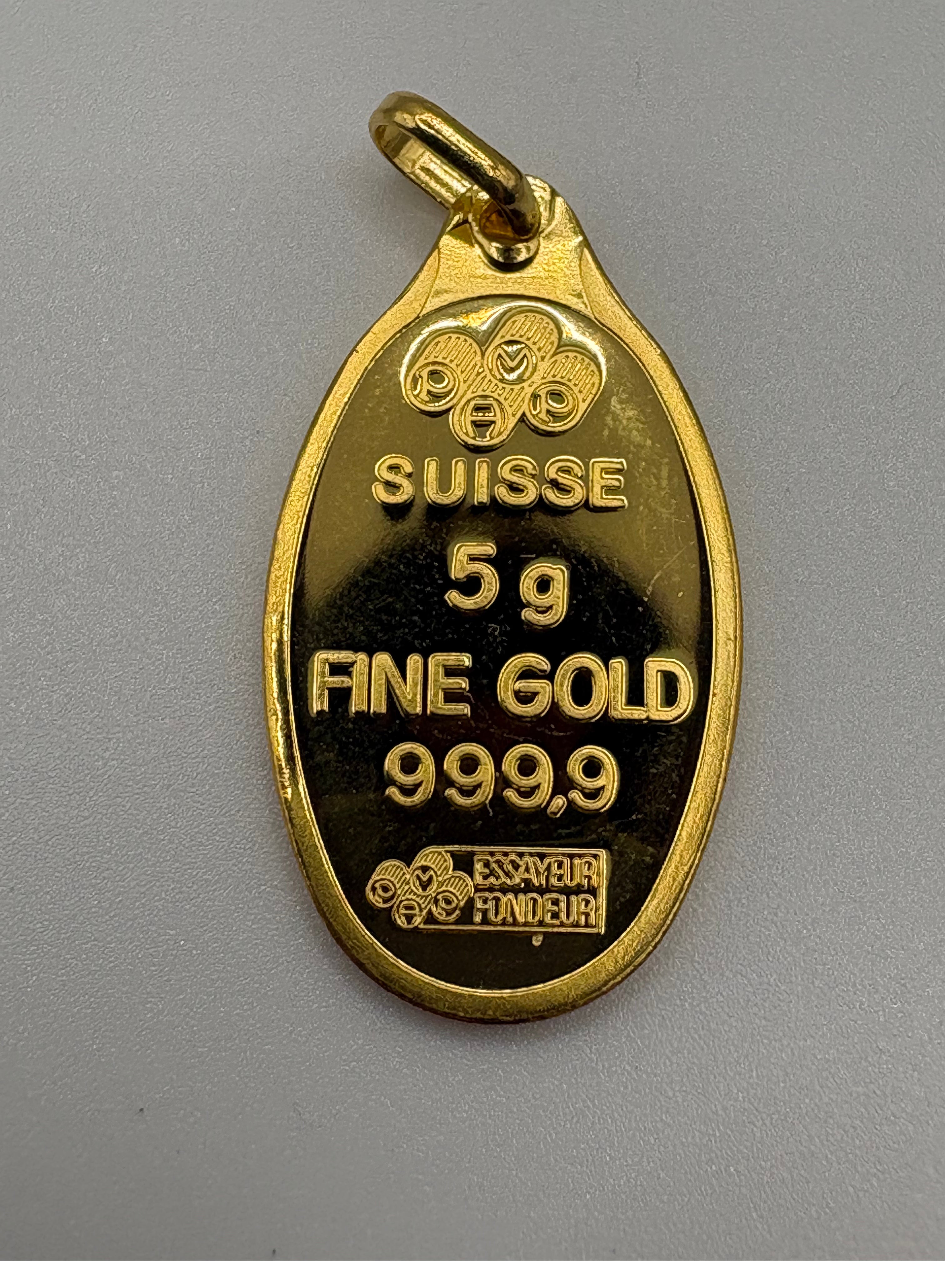 PAMP 5g Ka'Bah Mecca Gold Minted Pendant In Assay