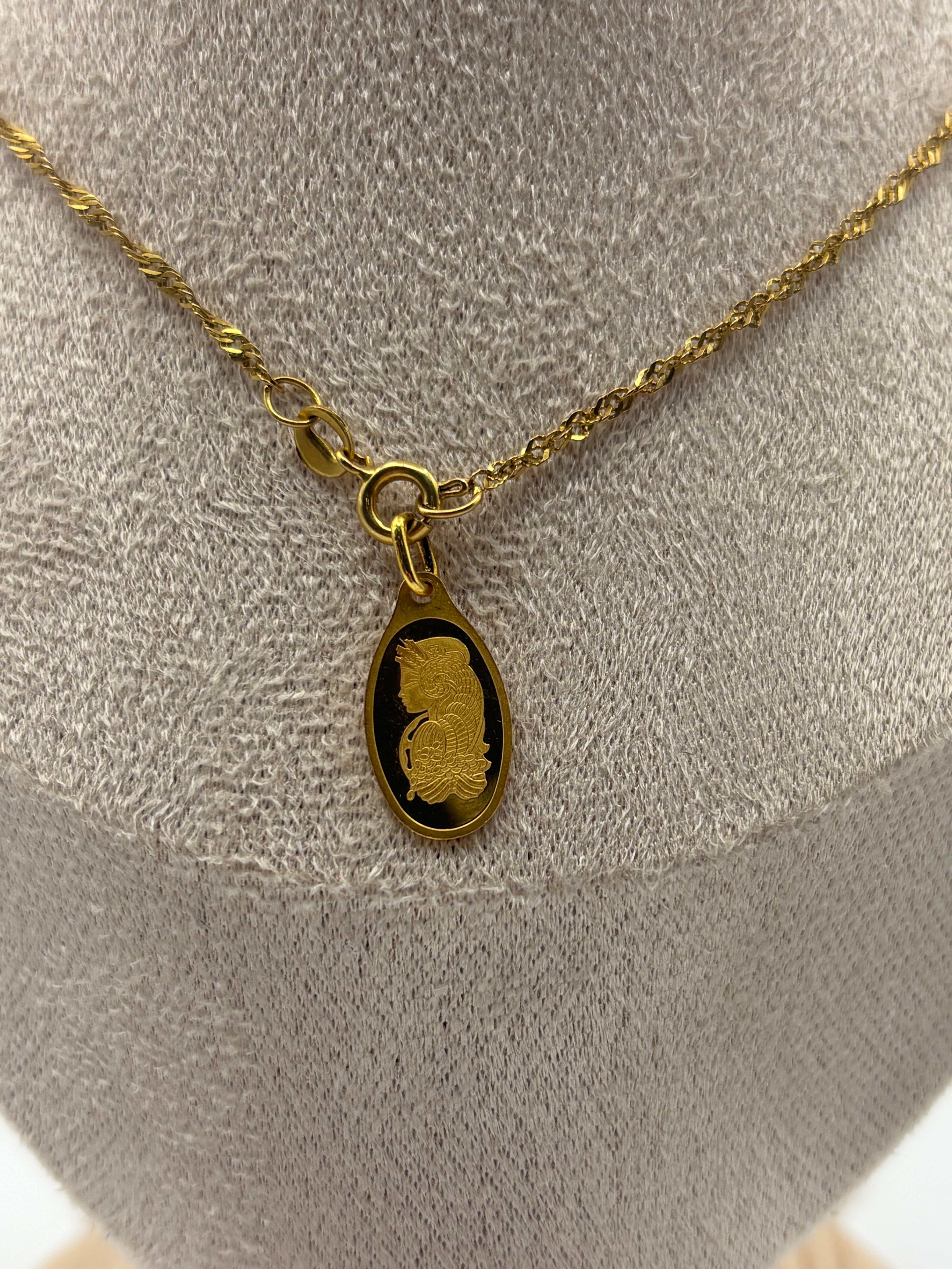 PAMP 1g Lady Fortuna Gold Minted Pendant In Assay