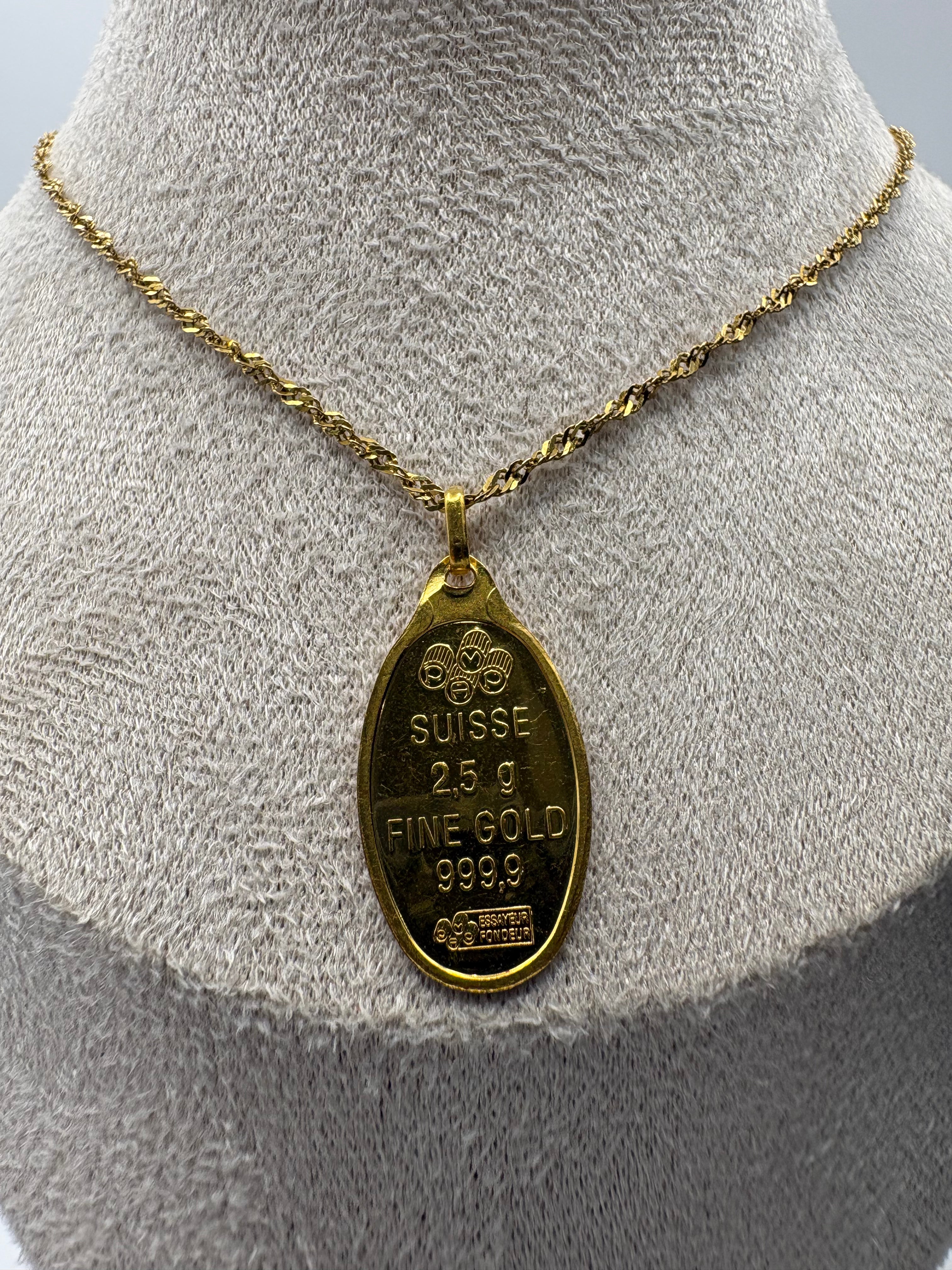 PAMP 2.5g Rosa Gold Minted Pendant In Assay