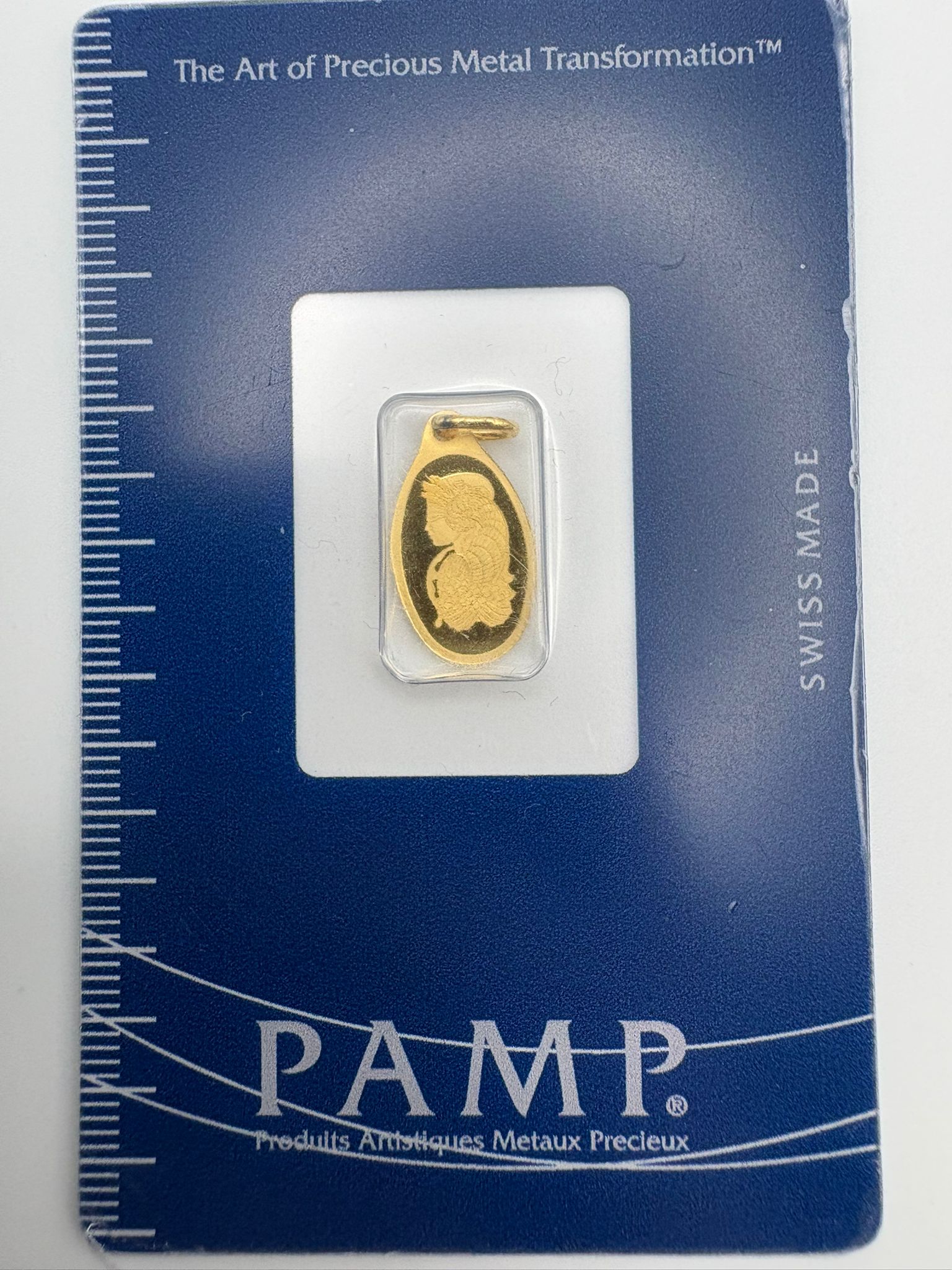 PAMP 1g Lady Fortuna Gold Minted Pendant In Assay