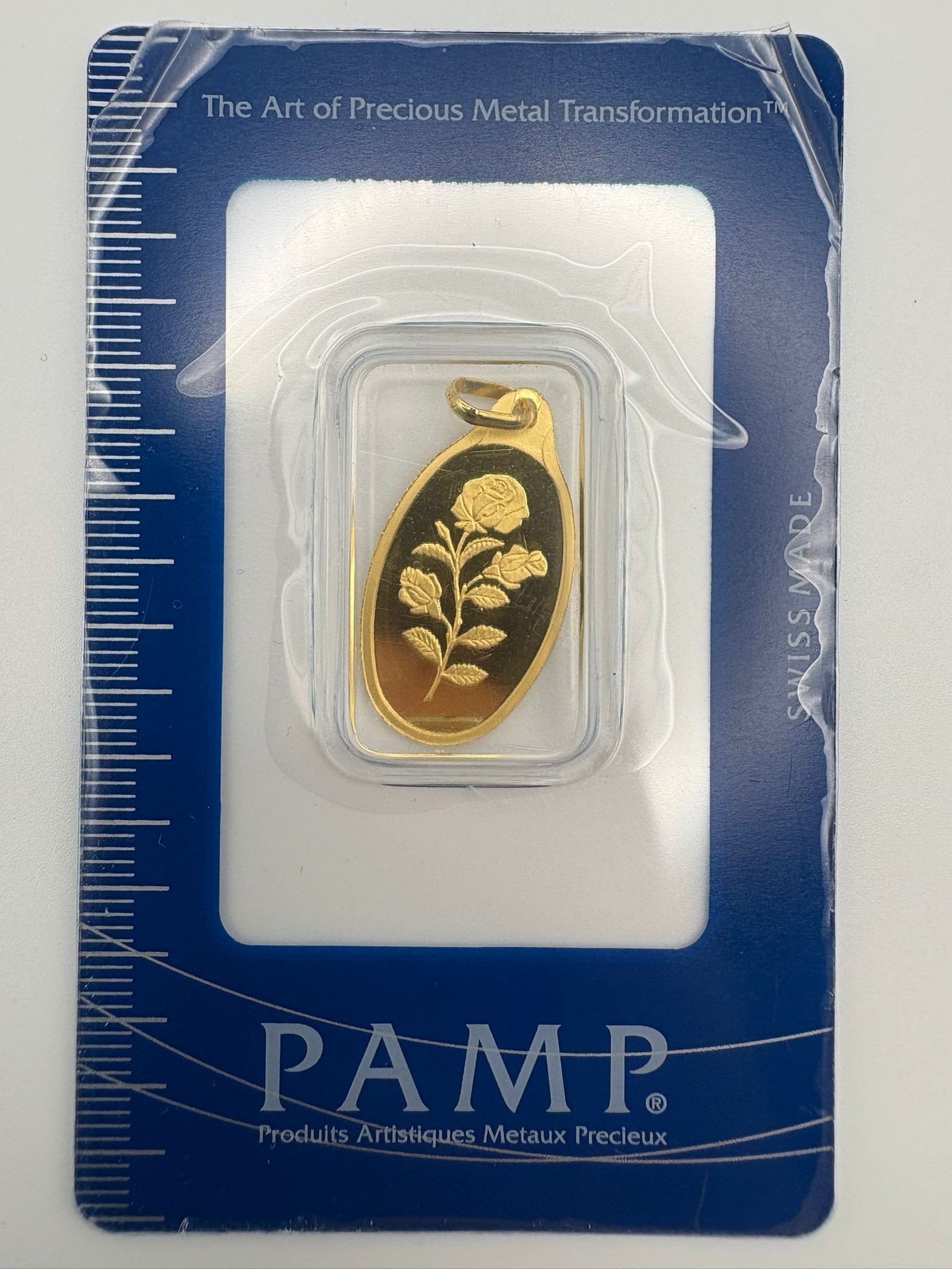 PAMP 2.5g Rosa Gold Minted Pendant In Assay