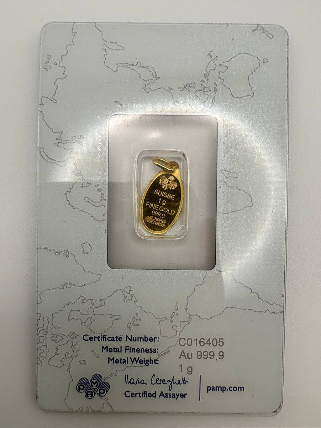 PAMP 1g Lady Fortuna Gold Minted Pendant In Assay