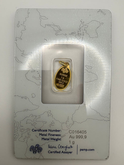 PAMP 1g Lady Fortuna Gold Minted Pendant In Assay